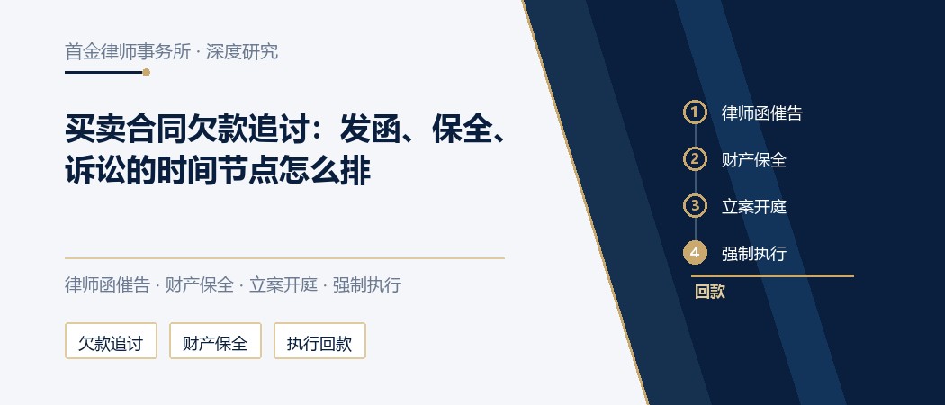 买卖合同欠款追讨的时间节点、财产保全与执行回款路径｜深度研究封面